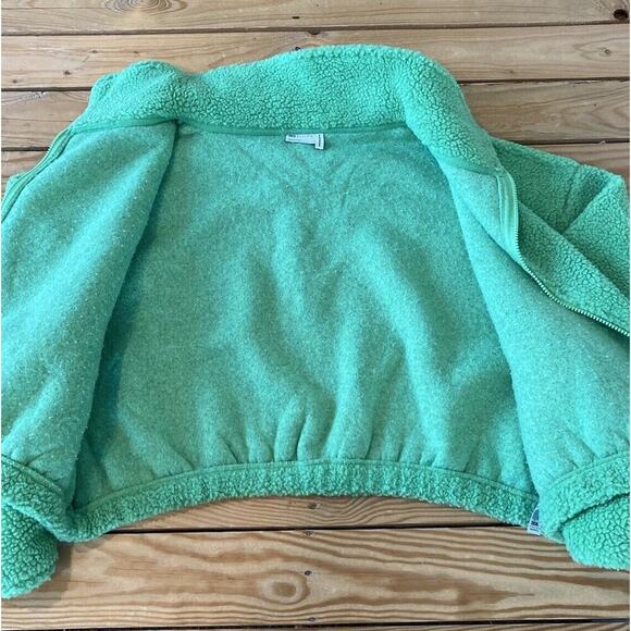 ASOS Design Fleece Crop Jacket Size 14 Women’s Green Full Zip - Picture 5 of 8